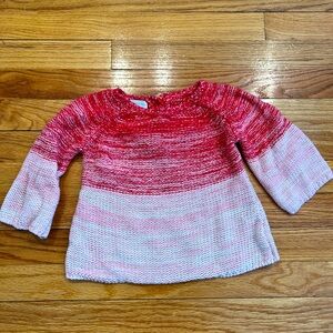 Beautiful Red to Pink Ombré Knit Margherita Missoni Sweater w Bell sleeves